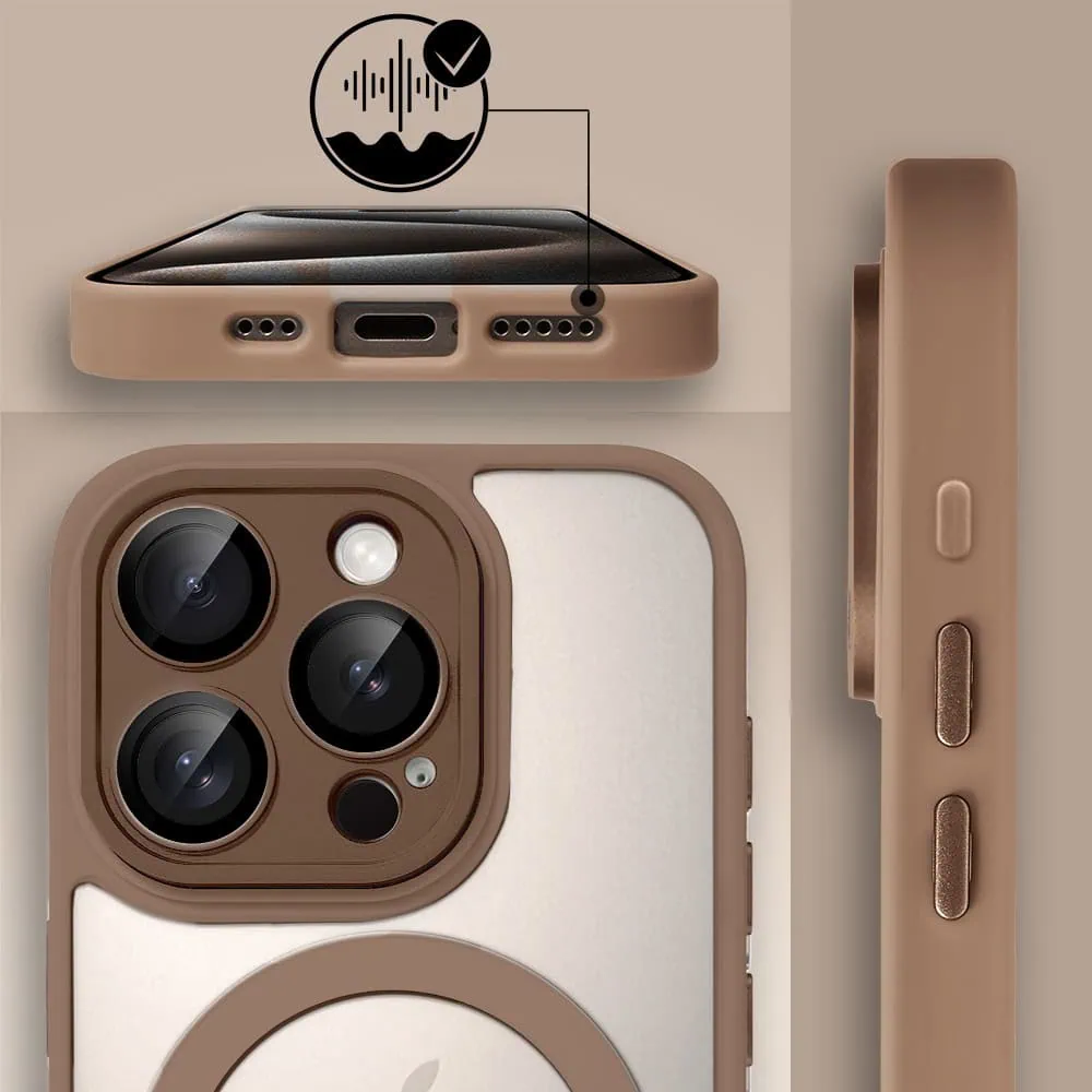 Etui do iPhone 15 Pro Color Flush z Magsafe, z osłoną aparatu, pustynny brąz