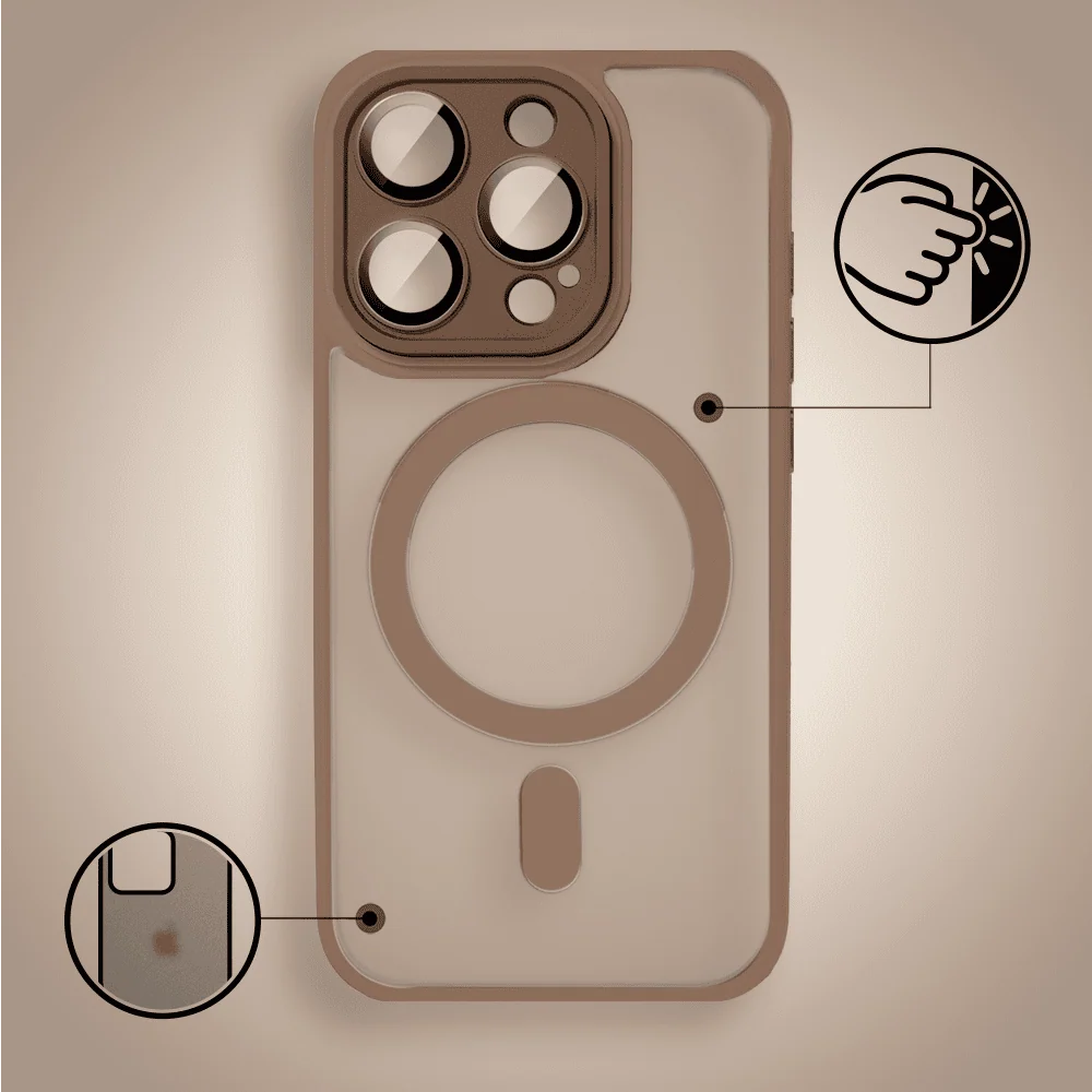 Etui do iPhone 15 Pro Color Flush z Magsafe, z osłoną aparatu, pustynny brąz