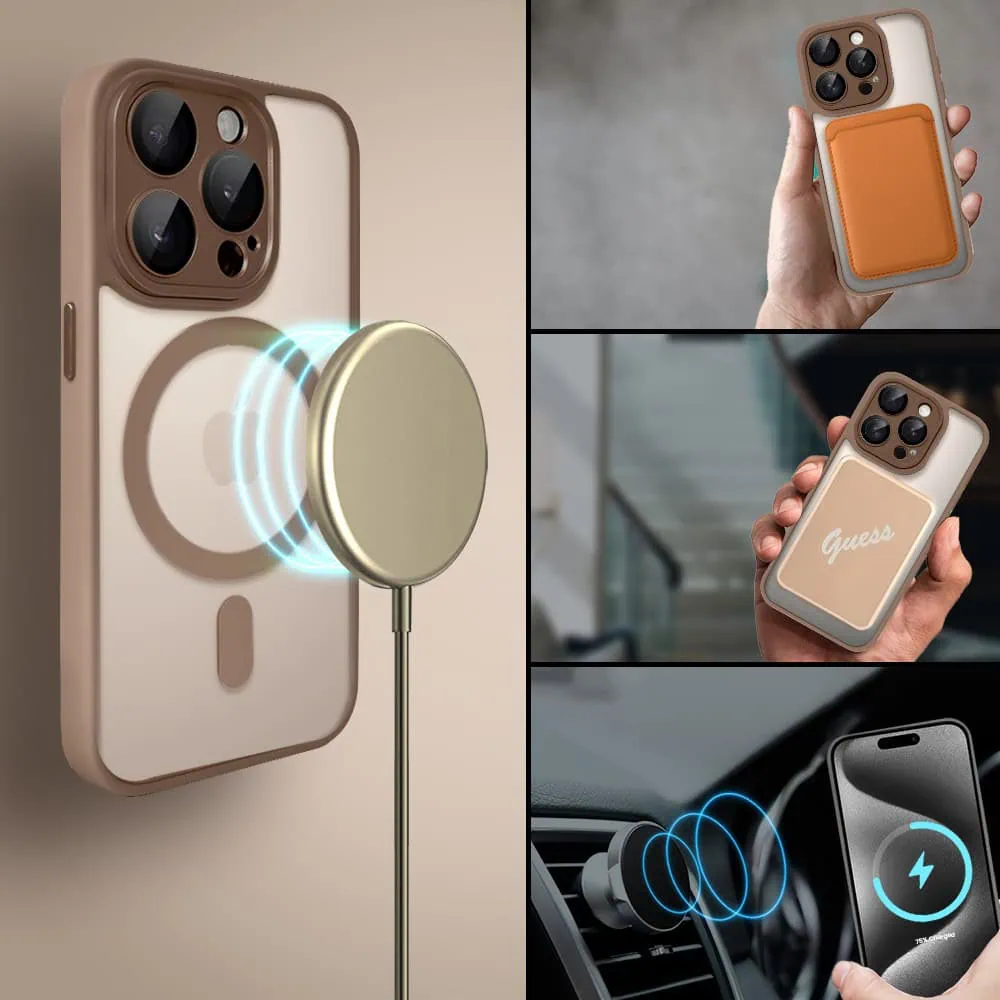 Etui do iPhone 15 Pro Color Flush z Magsafe, z osłoną aparatu, pustynny brąz