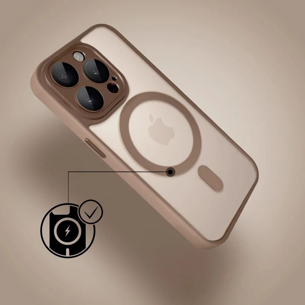 Etui do iPhone 15 Pro Color Flush z Magsafe, z osłoną aparatu, pustynny brąz