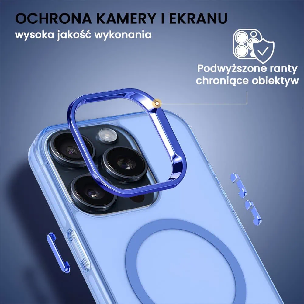 Etui do iPhone 15 Pro Deep Color z MagSafe, cienkie, z twardym tyłem, niebieskie