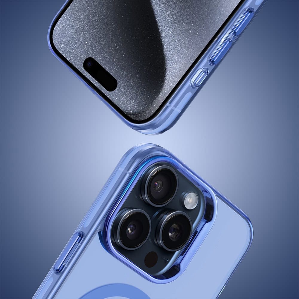 Etui do iPhone 15 Pro Deep Color z MagSafe, cienkie, z twardym tyłem, niebieskie