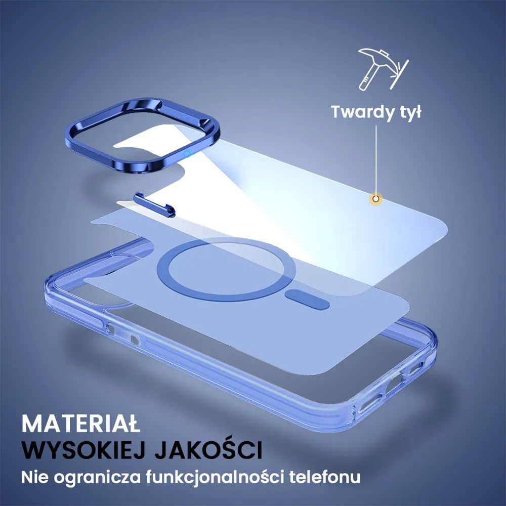 Etui do iPhone 15 Pro Deep Color z MagSafe, cienkie, z twardym tyłem, niebieskie