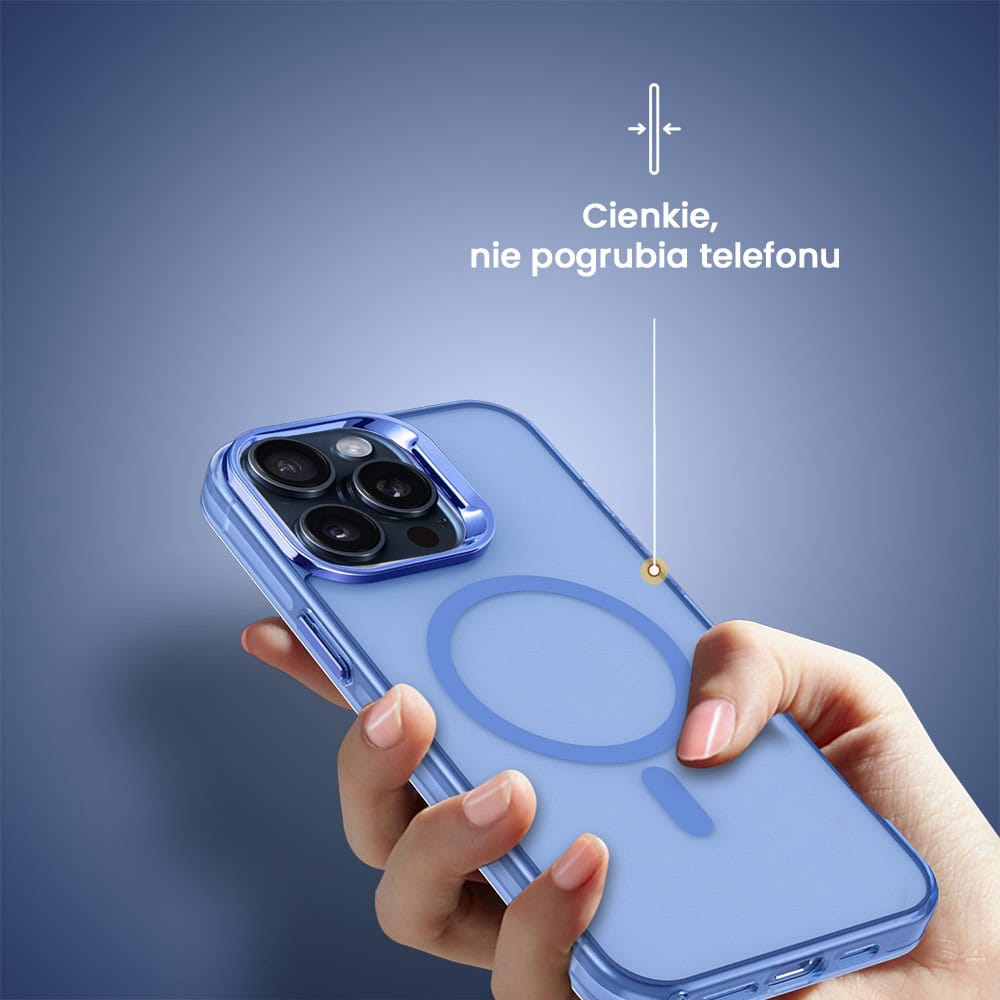 Etui do iPhone 15 Pro Deep Color z MagSafe, cienkie, z twardym tyłem, niebieskie