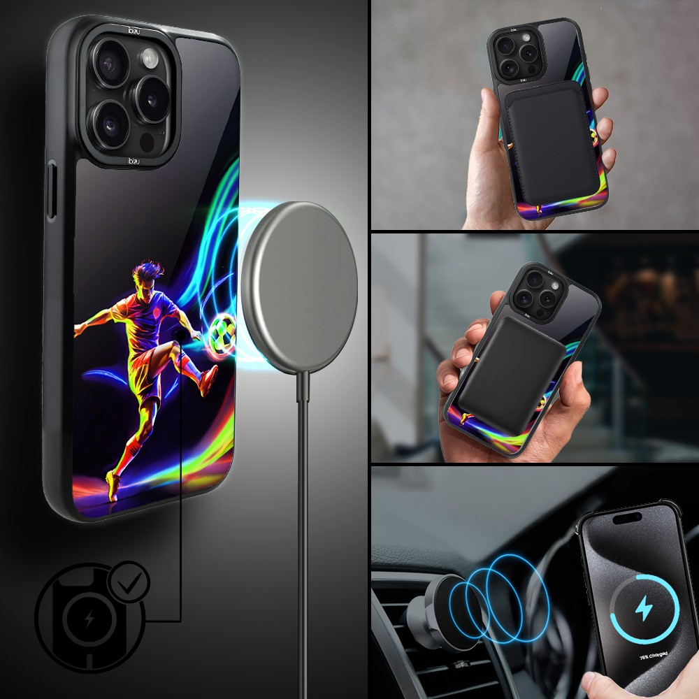 Etui do iPhone 15 Pro IBIZU DropGuard Matt z MagSafe, #ElectroMove, W rytmie piłki nożnej