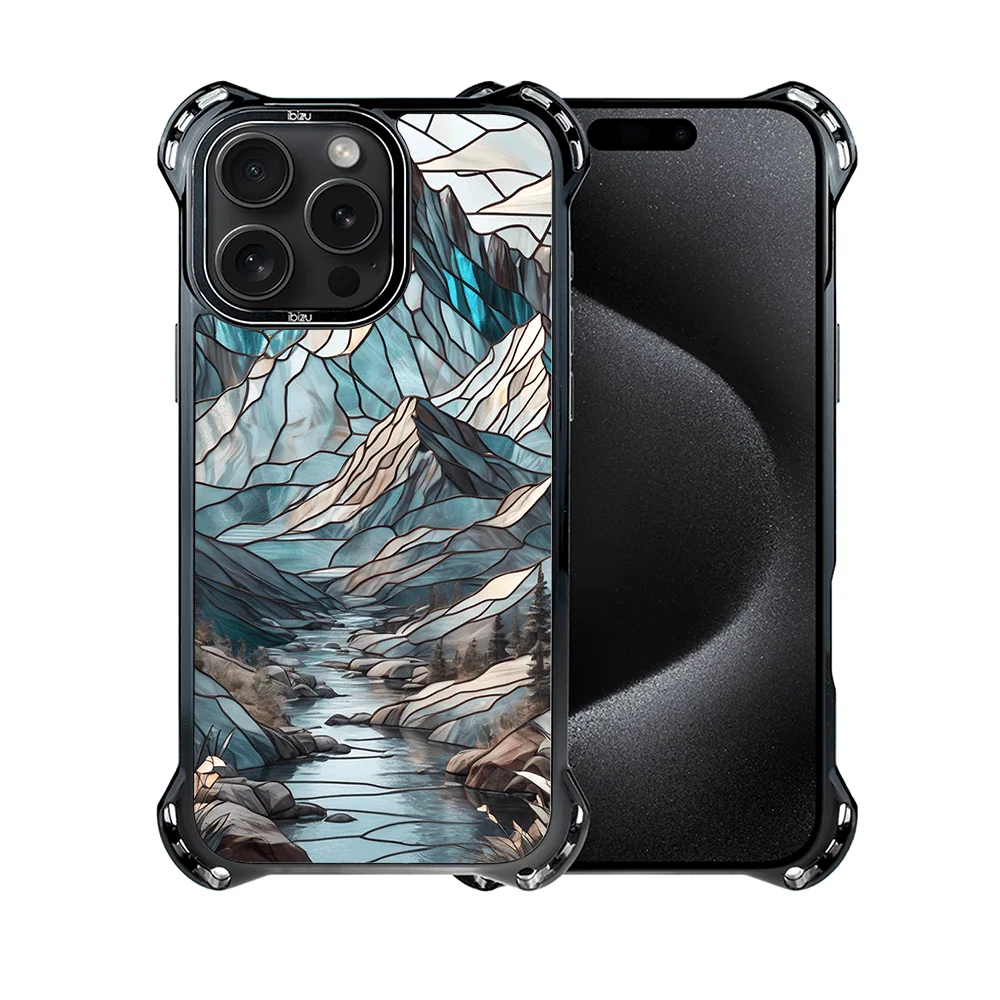 Etui do iPhone 15 Pro, Ibizu DropGuard Ultra z MagSafe, Barwy Szkła, Górski Potok
