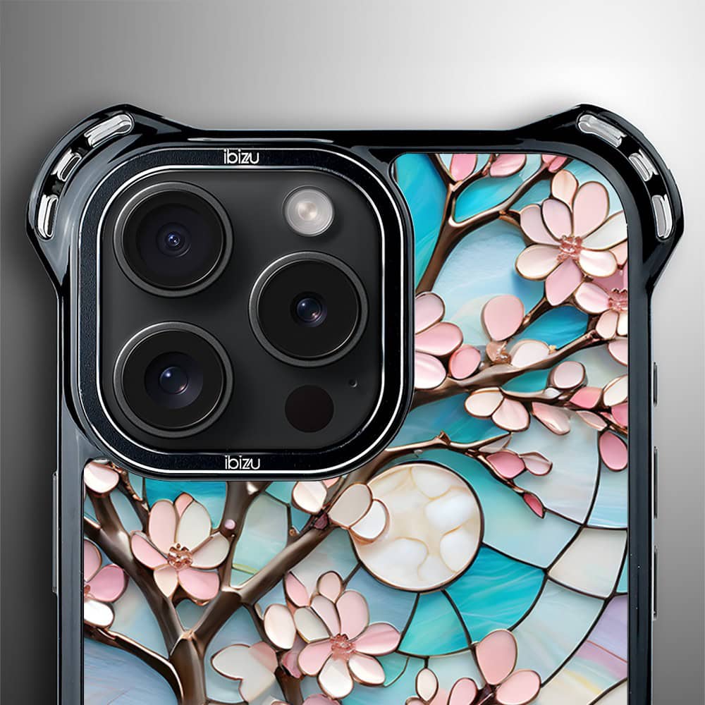 Etui do iPhone 15 Pro, Ibizu DropGuard Ultra z MagSafe, Barwy Szkła, Księżycowa Wiśnia