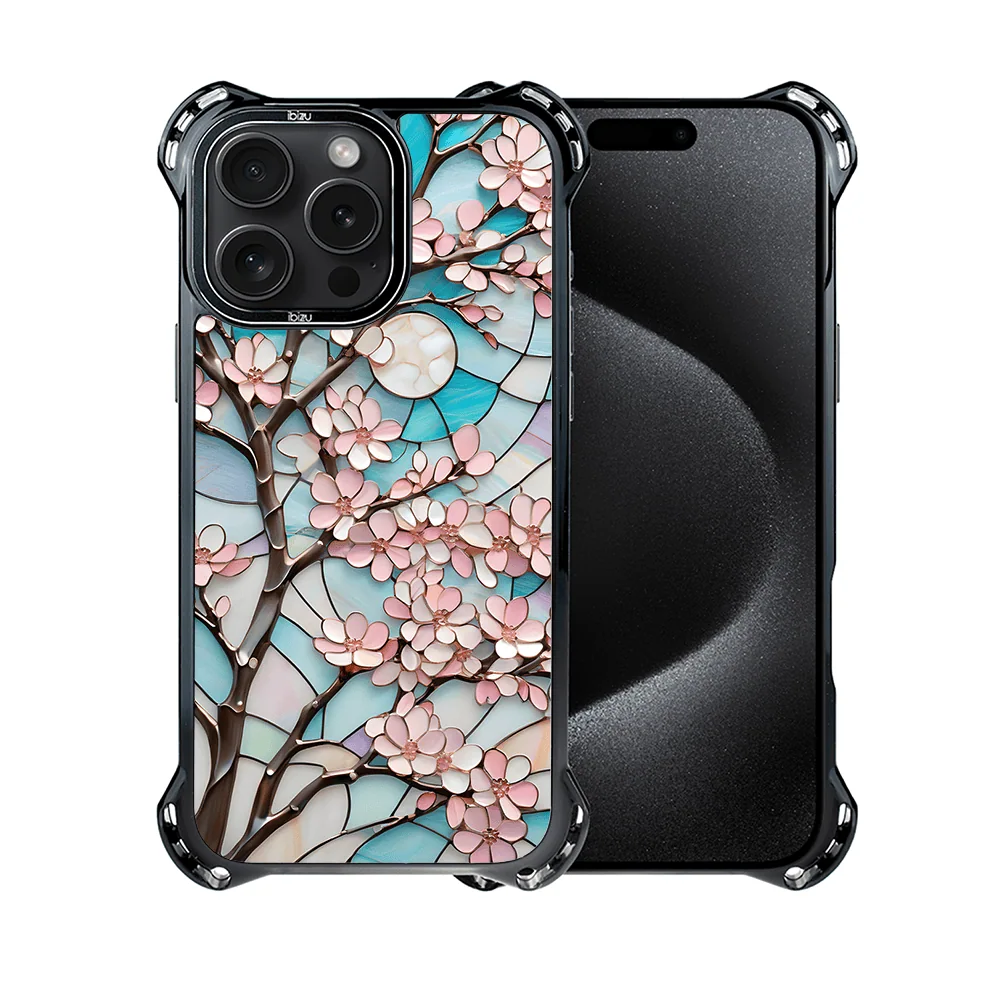 Etui do iPhone 15 Pro, Ibizu DropGuard Ultra z MagSafe, Barwy Szkła, Księżycowa Wiśnia