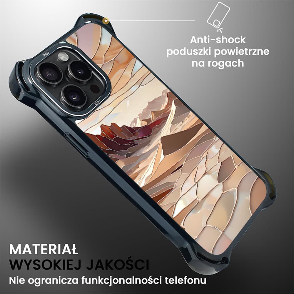 Etui do iPhone 15 Pro Max, Ibizu DropGuard Ultra z MagSafe, Barwy Szkła, Pustynny spokój