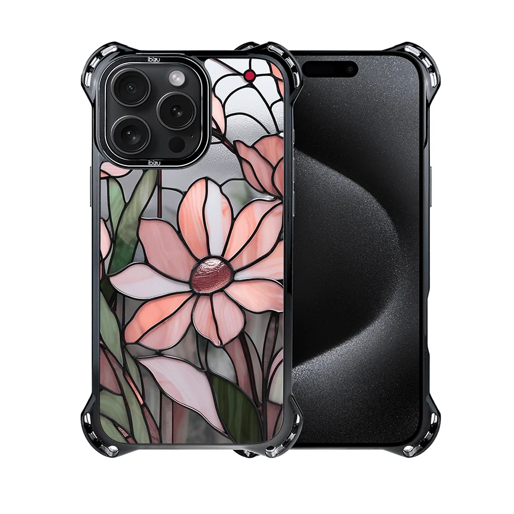 Etui do iPhone 15 Pro Max, Ibizu DropGuard Ultra z MagSafe, Barwy Szkła, Różowa magnolia