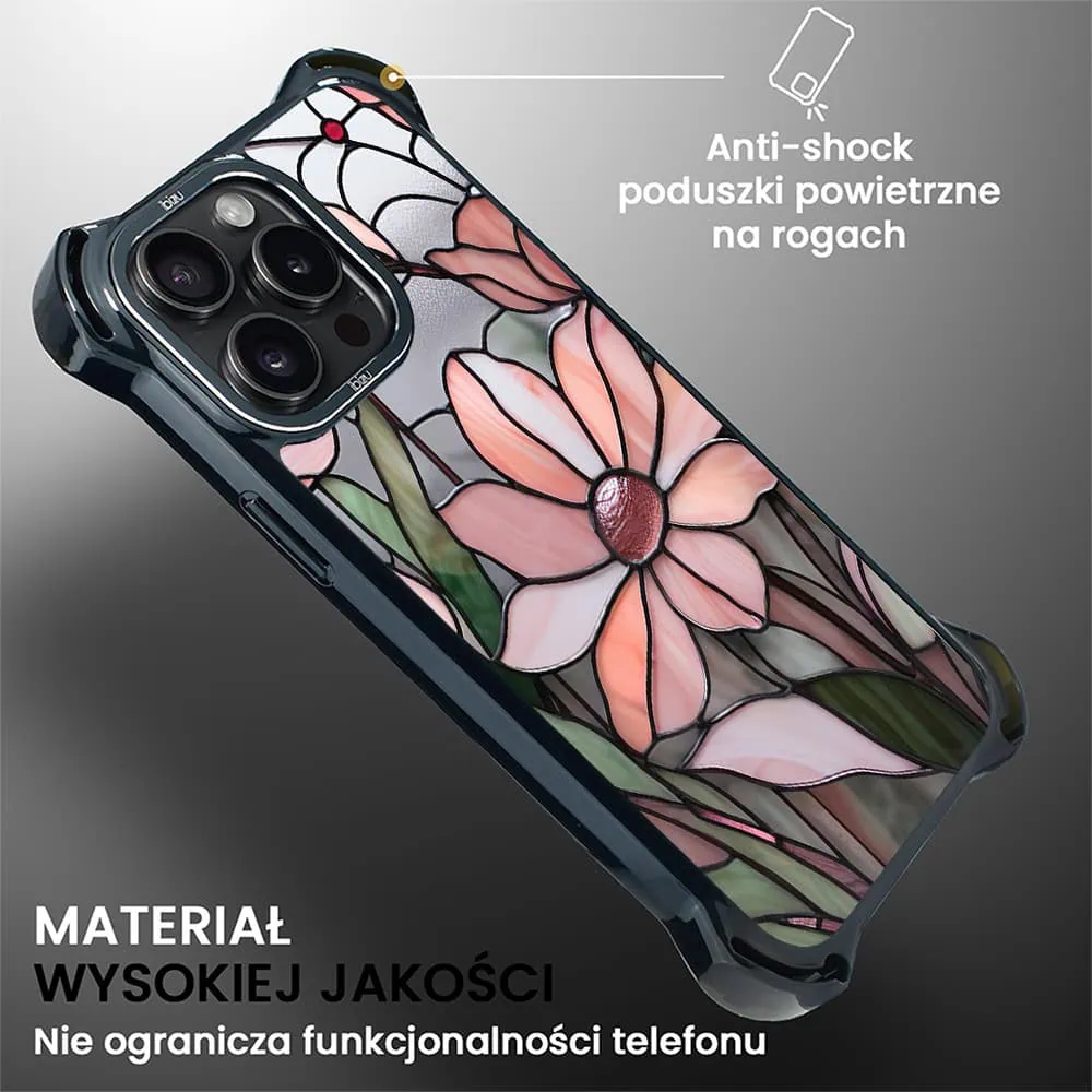 Etui do iPhone 15 Pro Max, Ibizu DropGuard Ultra z MagSafe, Barwy Szkła, Różowa magnolia