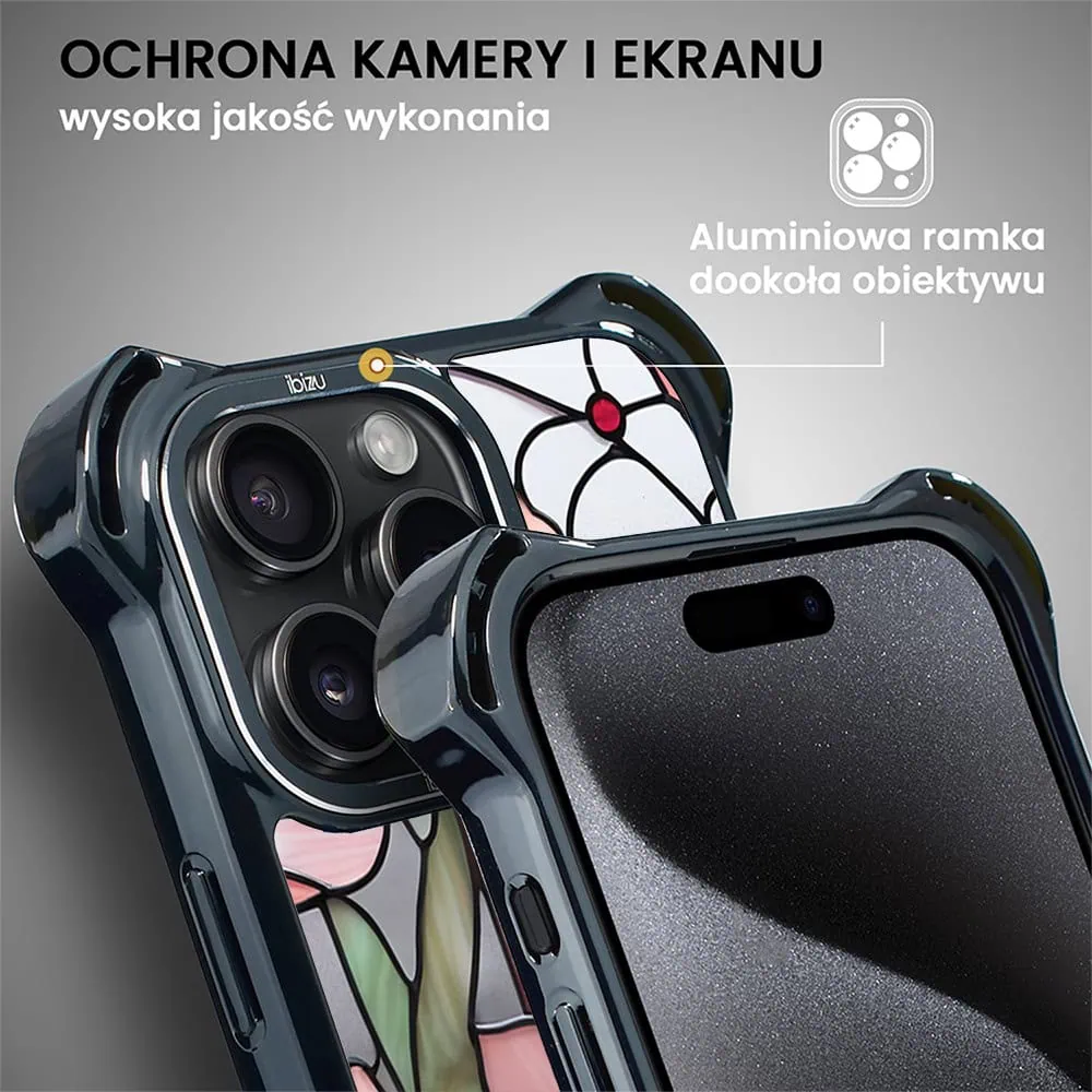 Etui do iPhone 15 Pro Max, Ibizu DropGuard Ultra z MagSafe, Barwy Szkła, Różowa magnolia