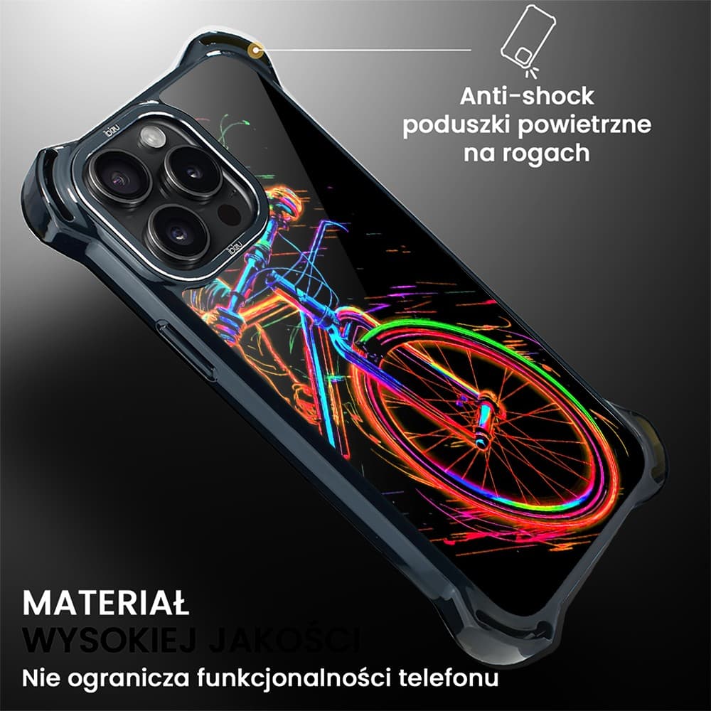 Etui do iPhone 15 Pro Max, Ibizu DropGuard Ultra z MagSafe, #ElectroMove, Rowerowa wibracja