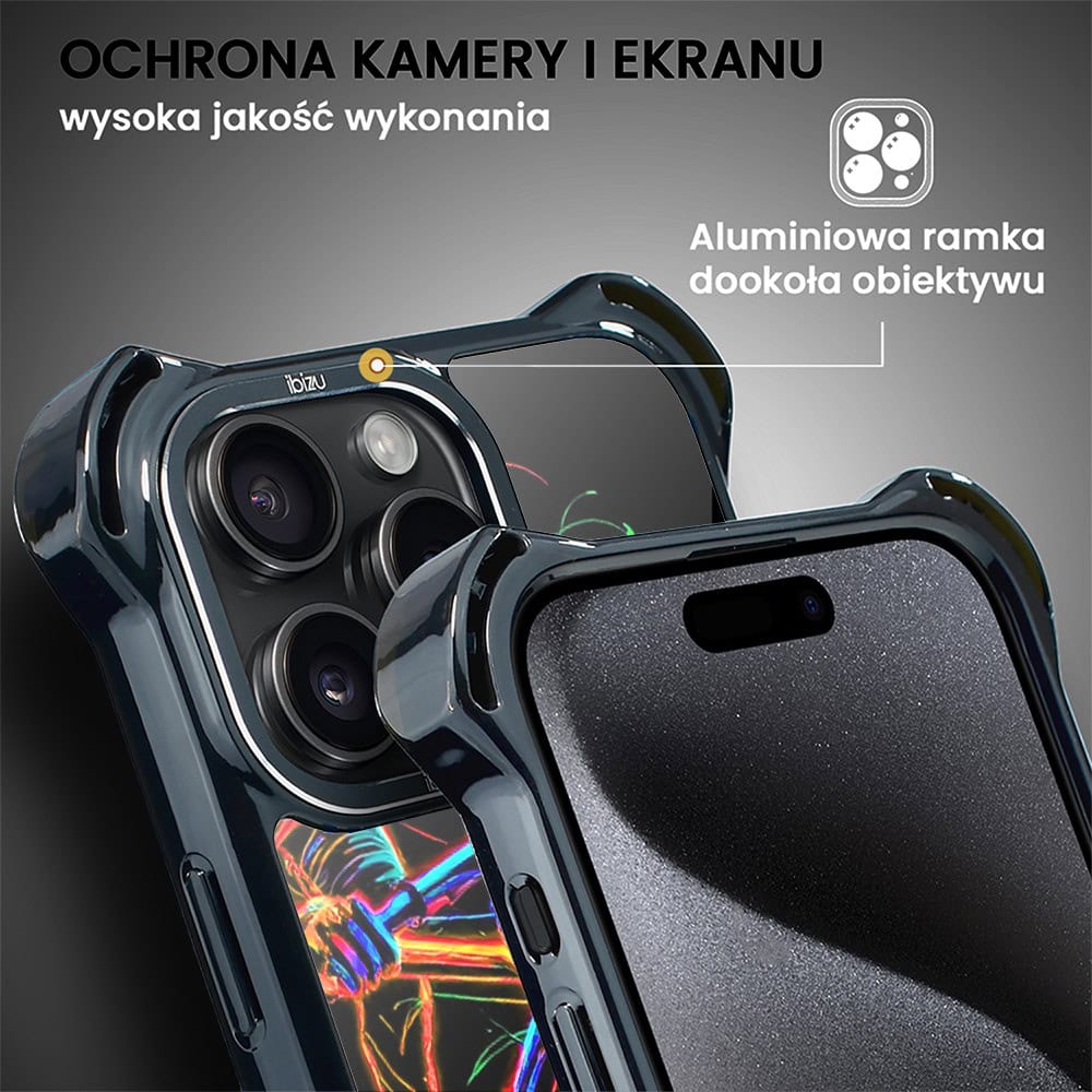 Etui do iPhone 15 Pro Max, Ibizu DropGuard Ultra z MagSafe, #ElectroMove, Rowerowa wibracja