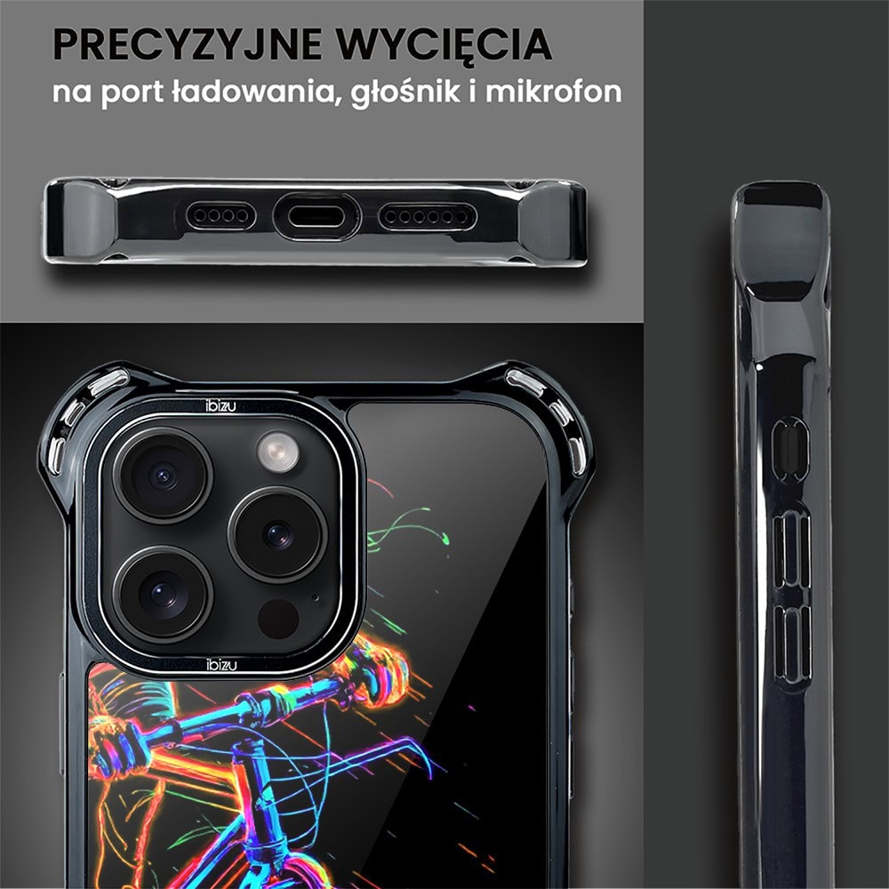 Etui do iPhone 15 Pro Max, Ibizu DropGuard Ultra z MagSafe, #ElectroMove, Rowerowa wibracja