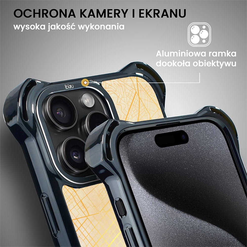 Etui do iPhone 15 Pro, Ibizu DropGuard Ultra z MagSafe, Mapy Świata, Barcelona
