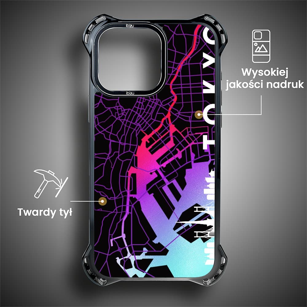 Etui do iPhone 15 Pro, Ibizu DropGuard Ultra z MagSafe, Mapy Świata, Tokyo