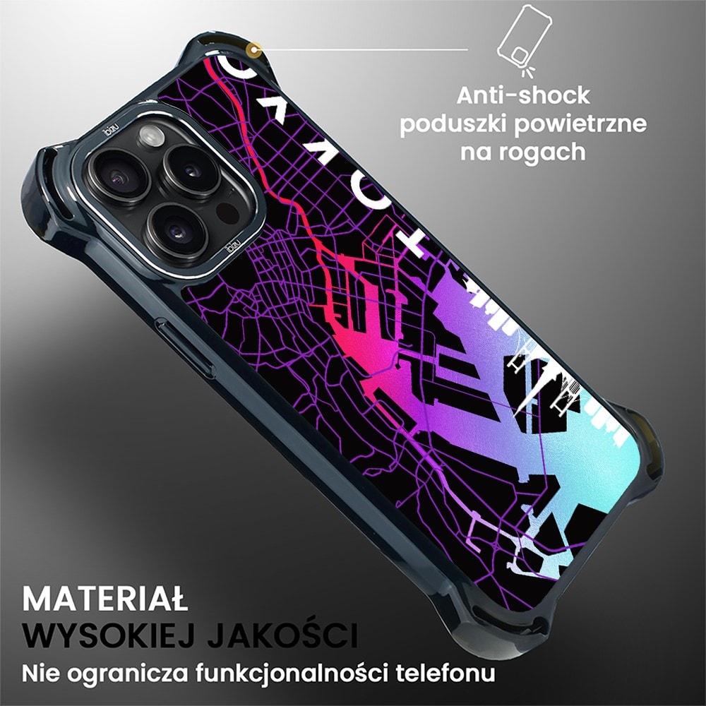 Etui do iPhone 15 Pro, Ibizu DropGuard Ultra z MagSafe, Mapy Świata, Tokyo
