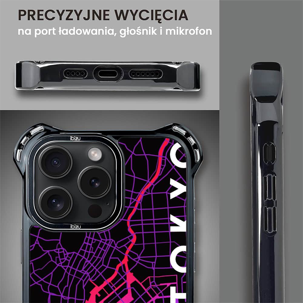 Etui do iPhone 15 Pro, Ibizu DropGuard Ultra z MagSafe, Mapy Świata, Tokyo