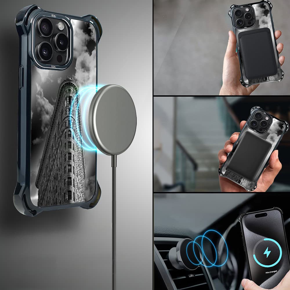 Etui do iPhone 15 Pro Max, Ibizu DropGuard Ultra z MagSafe, Noir City, Flatiron