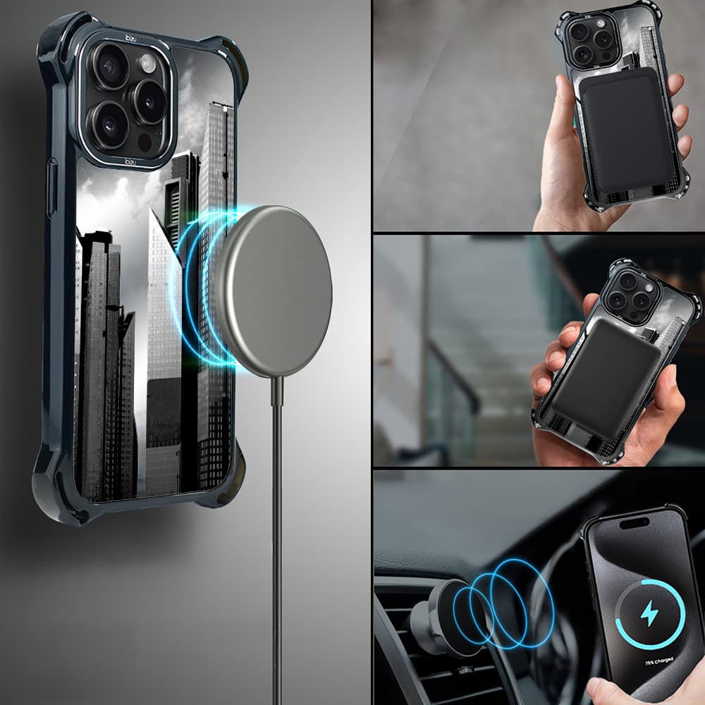 Etui do iPhone 15 Pro, Ibizu DropGuard Ultra z MagSafe, Noir City, Manhattan