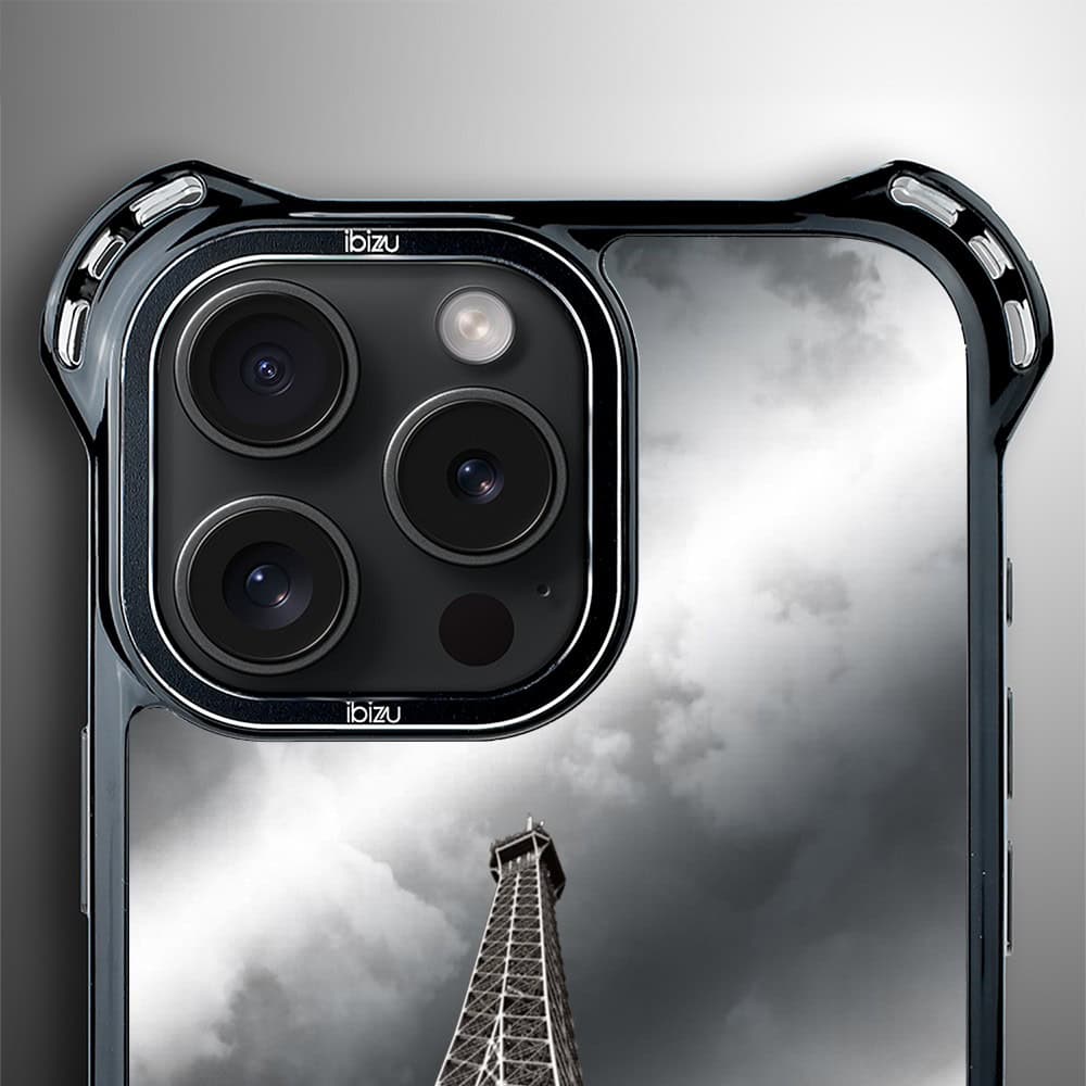 Etui do iPhone 15 Pro, Ibizu DropGuard Ultra z MagSafe, Noir City, Wieża Eiffla