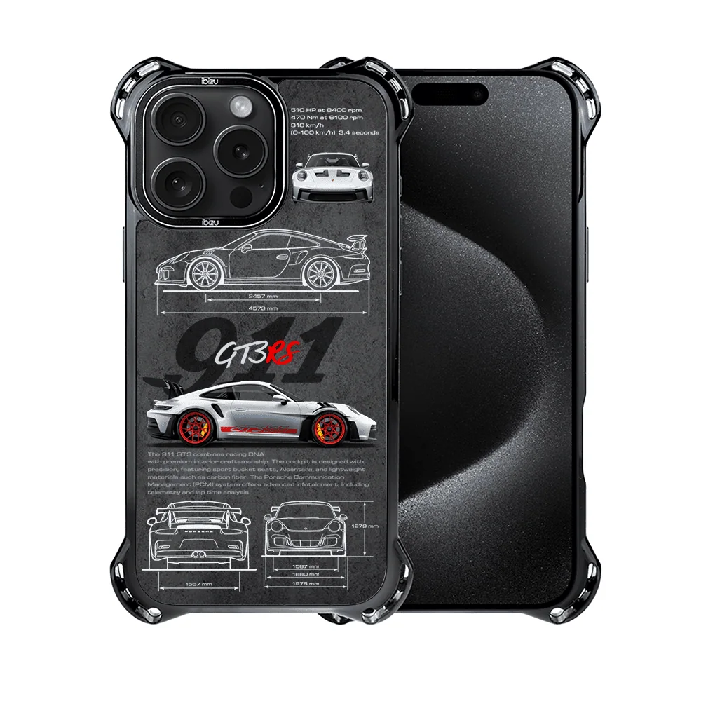 Etui do iPhone 15 Pro, Ibizu DropGuard Ultra z MagSafe, TechDrive, 911 GT3 RS