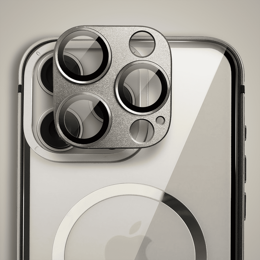 Etui do iPhone 15 Pro Ibizu Elite Skin z MagSafe, krystalicznie czyste z metalową ramką, tytanowe