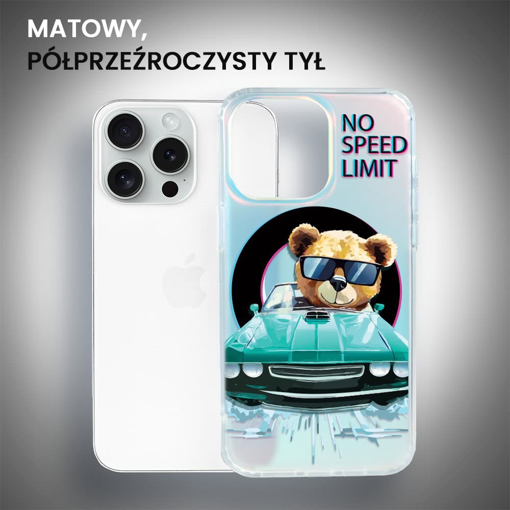Etui do iPhone 14 Pro MagSafe Bear With Me, Blue Car, niebieski samochód, zmieniające kolor