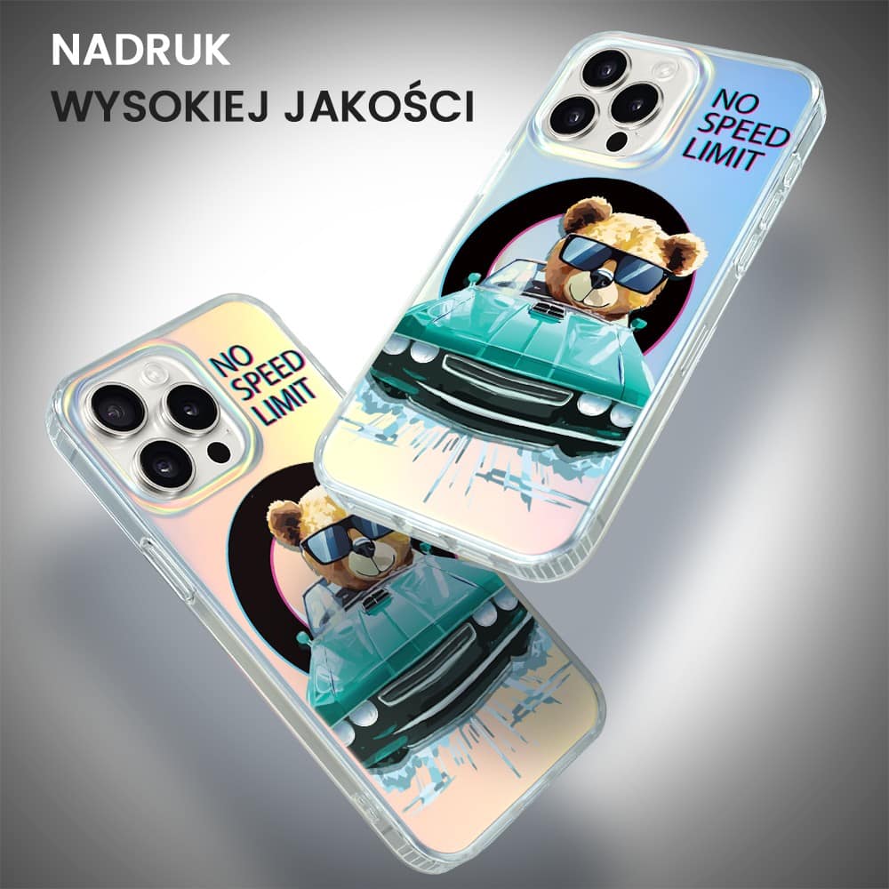 Etui do iPhone 14 Pro MagSafe Bear With Me, Blue Car, niebieski samochód, zmieniające kolor