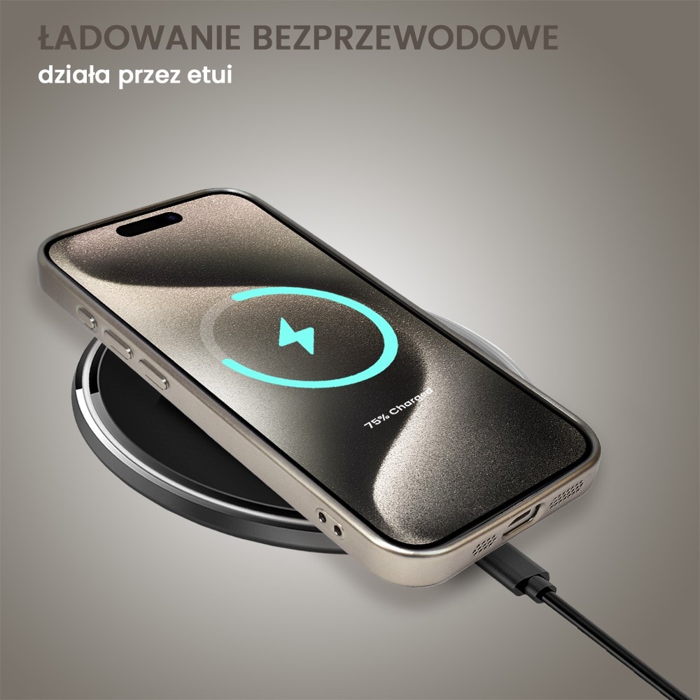 Etui do iPhone 15 Pro MagSafe Luxury Protect przeźroczyste, z osłoną aparatu, Titanium Finish, naturalnie tytanowe (OUTLET)