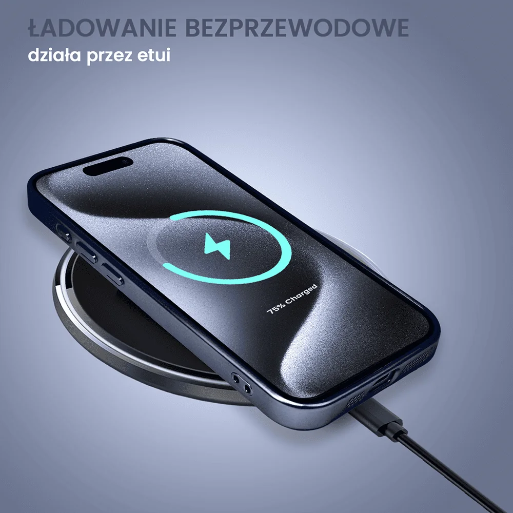 Etui do iPhone 15 Pro Max MagSafe Luxury Protect przeźroczyste, z osłoną aparatu, Titanium Finish, tytan błękitny