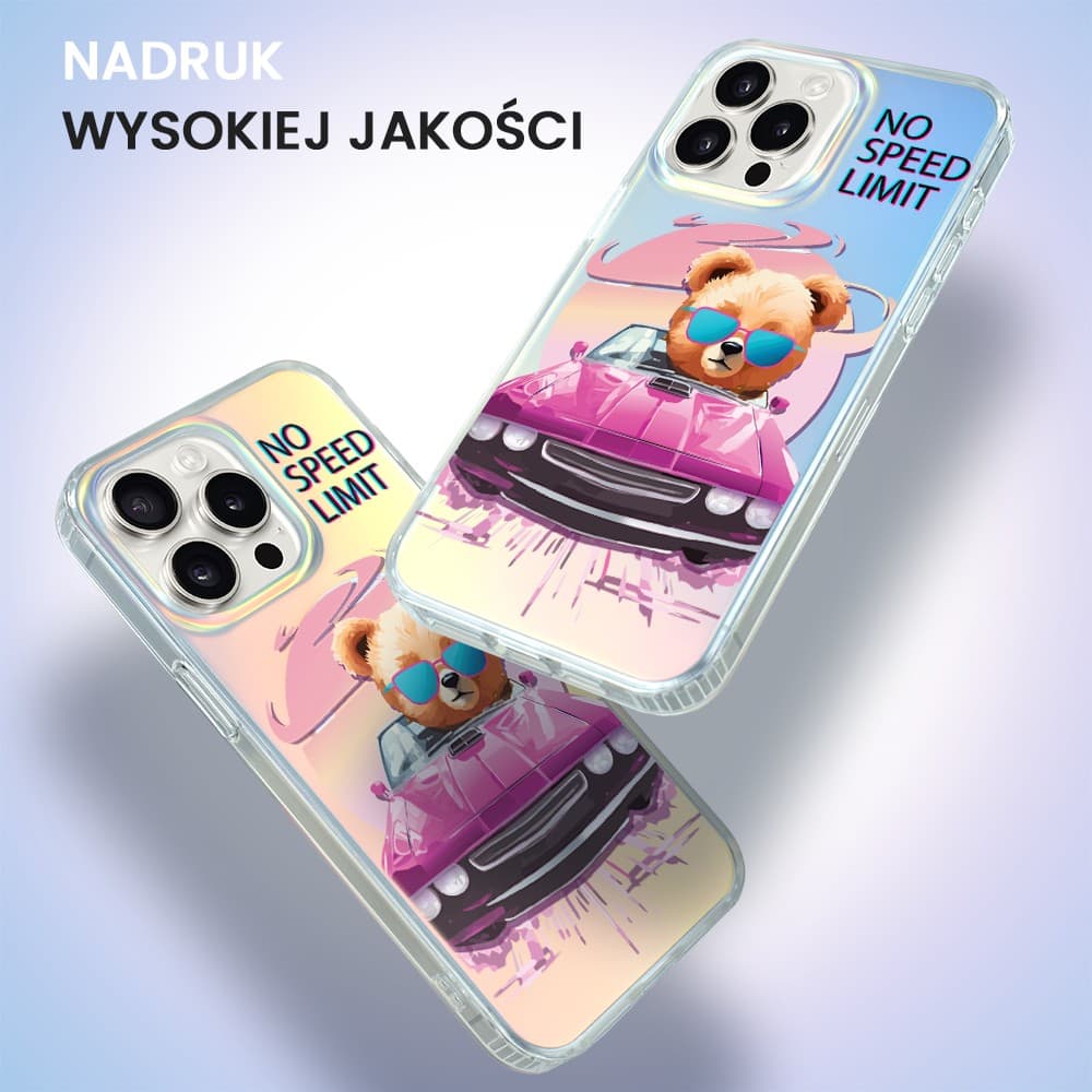 Etui do iPhone 15 Pro MagSafe Bear With Me, Pink Car, różowy samochód, zmieniające kolor