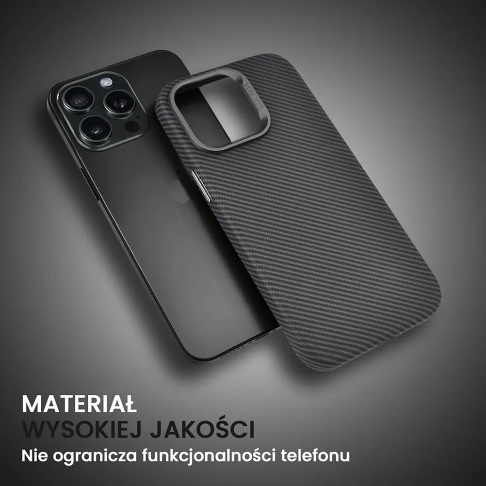 Etui do iPhone 15 Pro Max, Magsafe Carbon Skin, cienkie, karbonowe, Sulada original, czarne