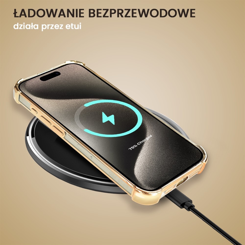 Etui do iPhone 15 Pro Magsafe Luxury Anti-Shock Lens Protect, złote (OUTLET)