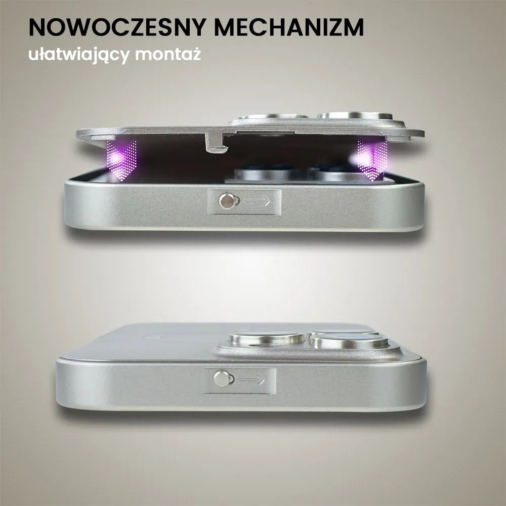 Etui do iPhone 15 Pro Metal Solid Magsafe, pełny tył z metalową ramką i osłoną aparatu, tytanowe