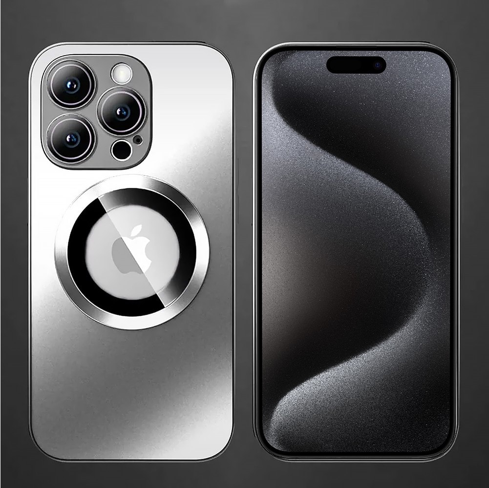 Etui do iPhone 15 Pro Noble Brush Silver MagSafe z widocznym logo i osłoną na aparat, srebrne (OUTLET)