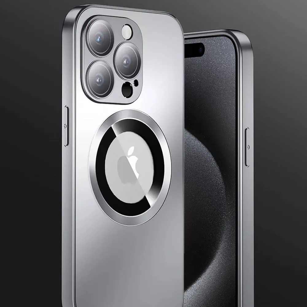 Etui do iPhone 15 Pro Noble Brush Silver MagSafe z widocznym logo i osłoną na aparat, srebrne (OUTLET)