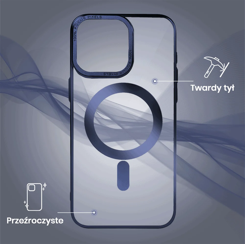 Etui do iPhone 15 Pro Max Skin Shield, cienkie, twardy tył, Titanium Finish, tytan błękitny (OUTLET)