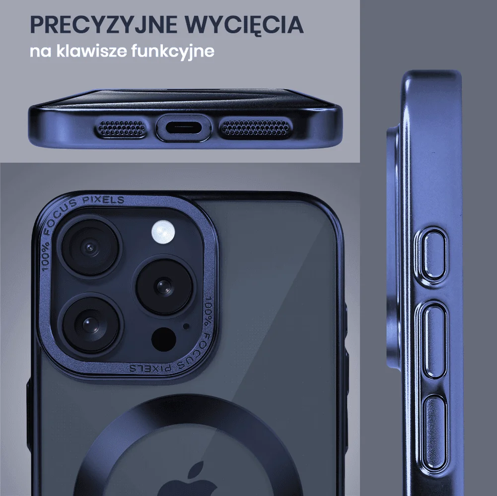 Etui do iPhone 15 Pro Max Skin Shield, cienkie, twardy tył, Titanium Finish, tytan błękitny (OUTLET)