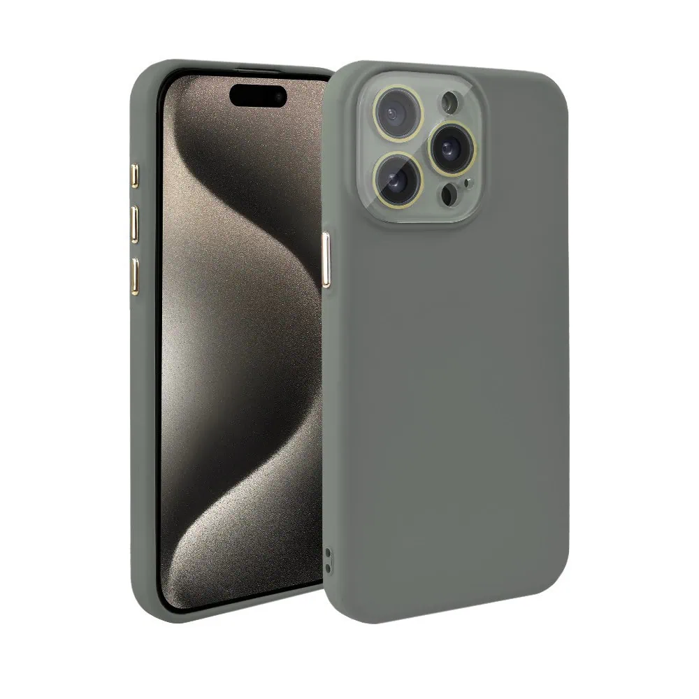 Etui do iPhone 15 Pro Max Soft Silicone Protect, z osłoną aparatu, szare
