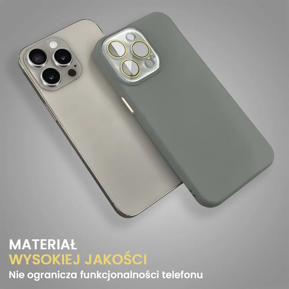 Etui do iPhone 15 Pro Max Soft Silicone Protect, z osłoną aparatu, szare