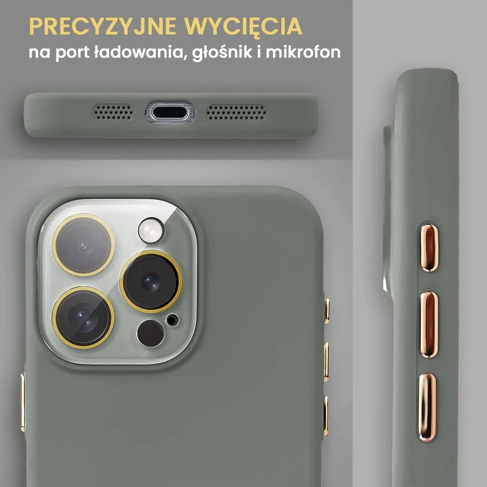 Etui do iPhone 15 Pro Max Soft Silicone Protect, z osłoną aparatu, szare