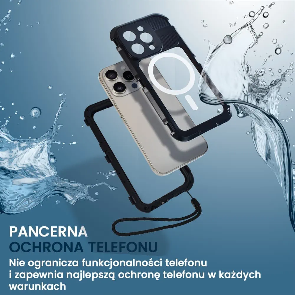  Etui do iPhone z serii TOTAL Protect z Magsafe, wodoodporne, metalowe