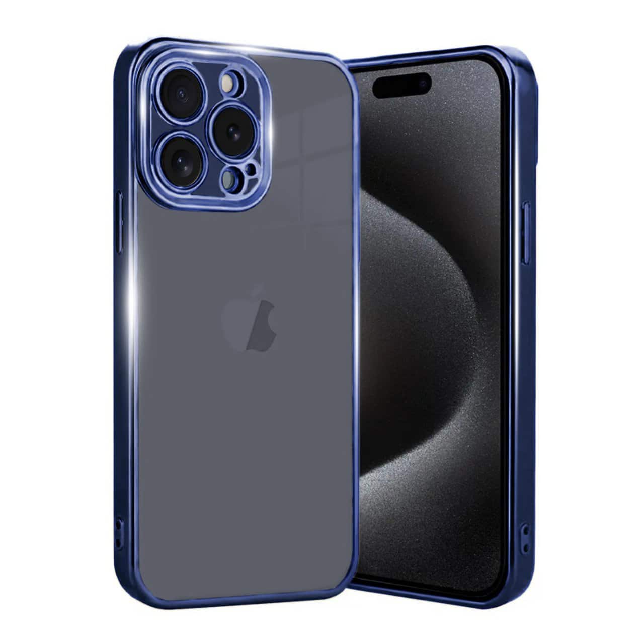 Etui do iPhone 15 Pro Titanium Edition przeźroczyste Sulada oryginal, tytan błękitny
