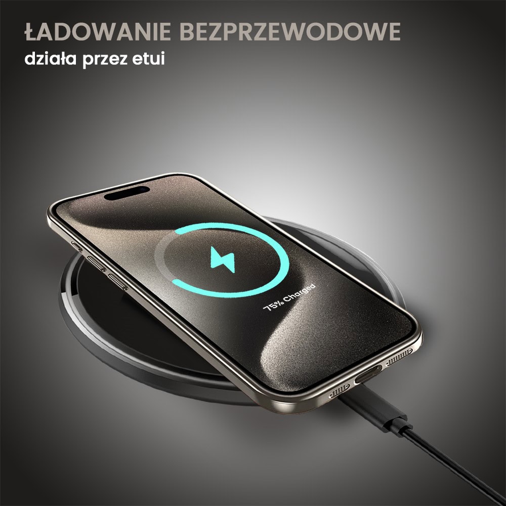 Etui do iPhone 15 Pro Max Titanium Finish, przeźroczyste z ochroną aparatu, Sulada original, tytanowe