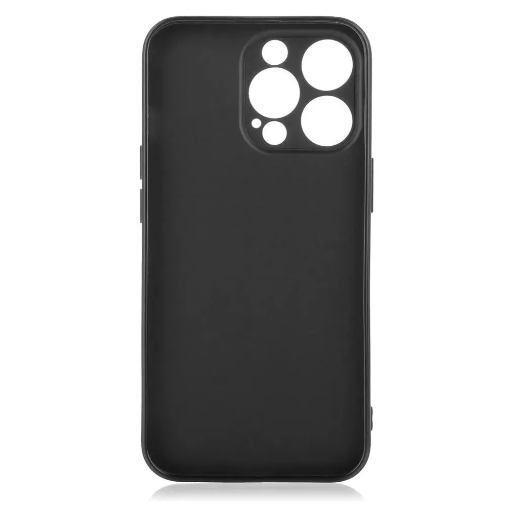 Etui do iPhone 15 Pro silikonowe z mikrofibrą soft touch z osłoną na aparat, czarne