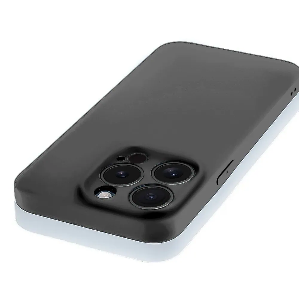 Etui do iPhone 15 Pro Max silikonowe z mikrofibrą soft touch z osłoną na aparat, grafitowe