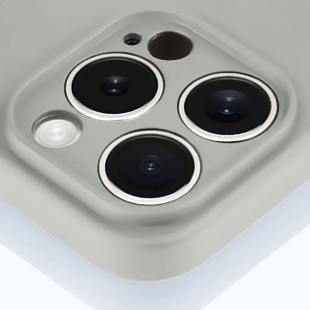 Etui do iPhone 15 Pro Max silikonowe z mikrofibrą soft touch z osłoną na aparat, vintage beż