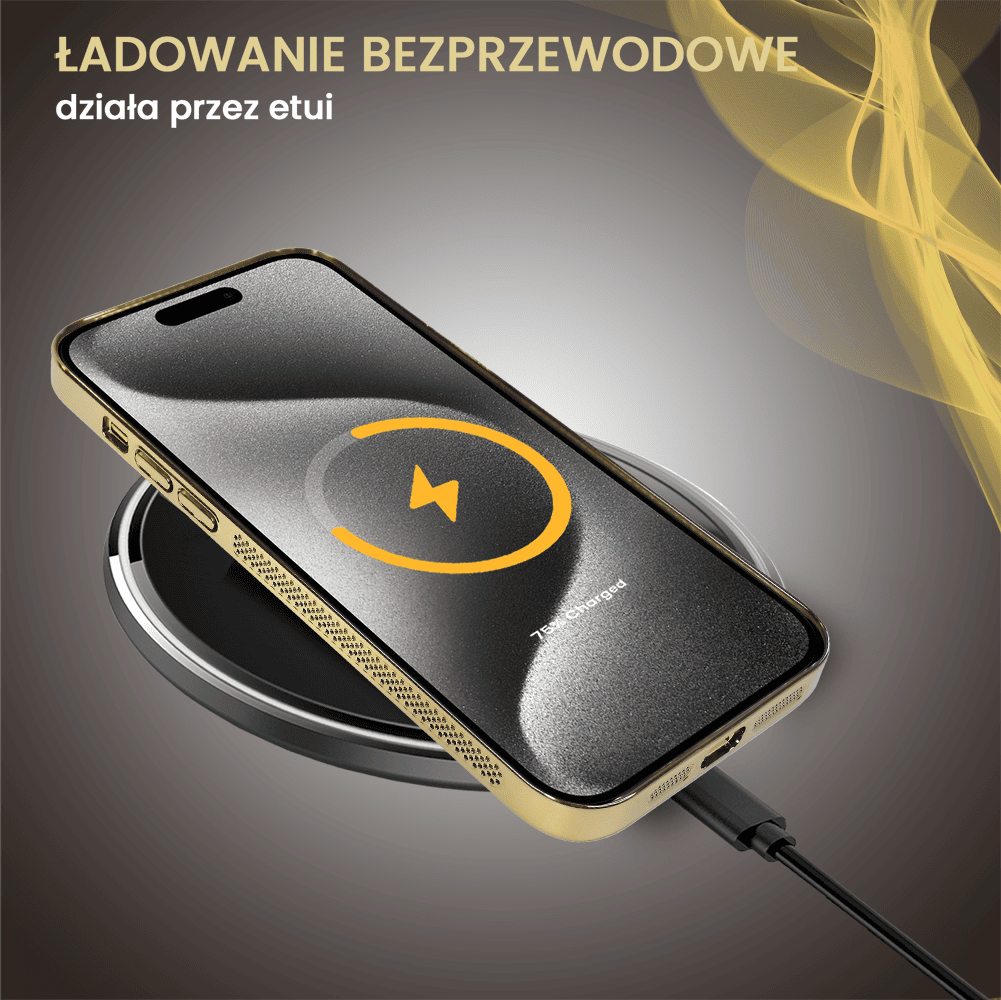 Etui do iPhone 15 Pro Max z Magsafe, cienkie, twarde, oddychające, z osłoną aparatu, złote (OUTLET)